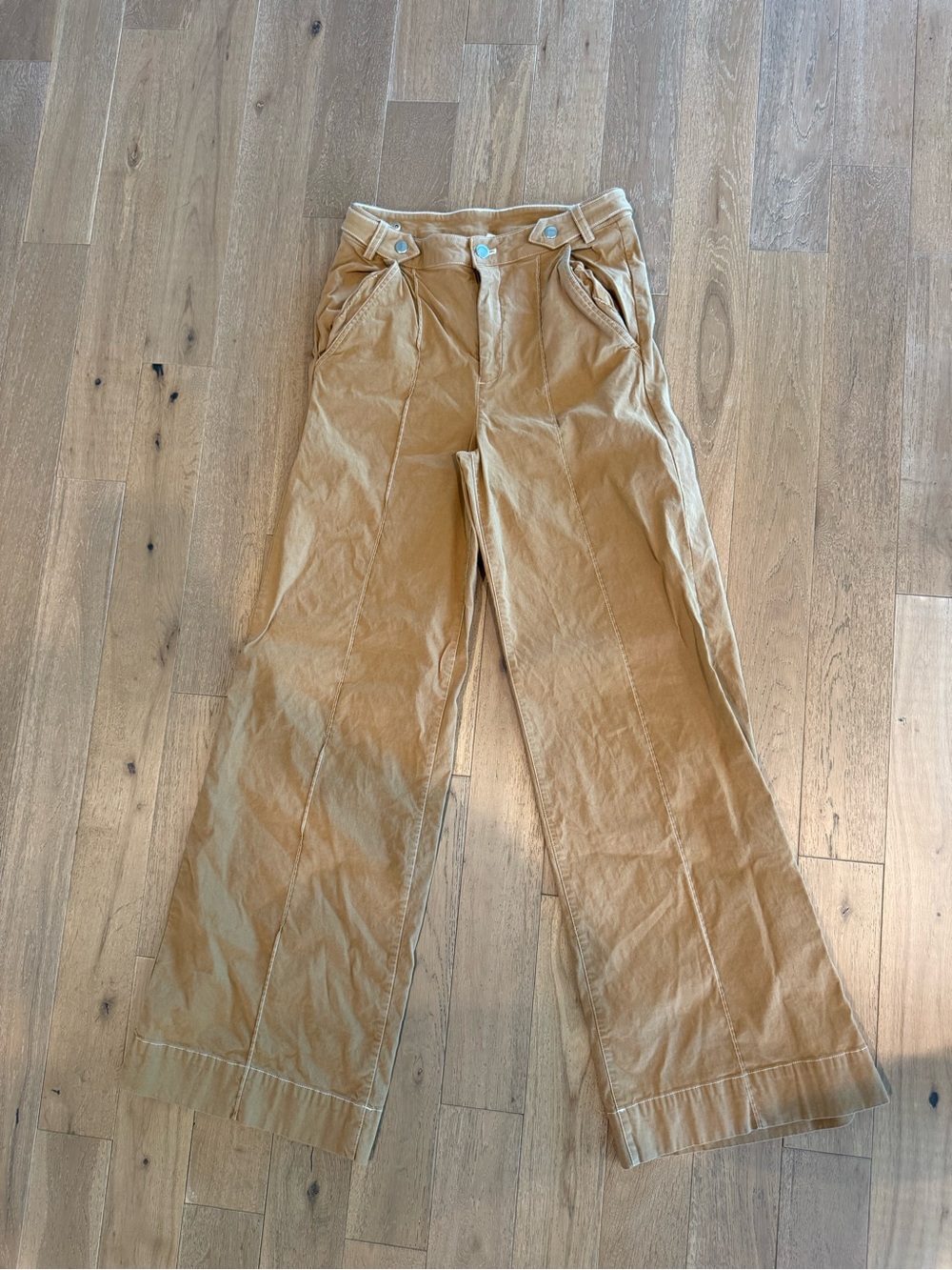 Maeve Wide-Leg Flare Jeans in Camel